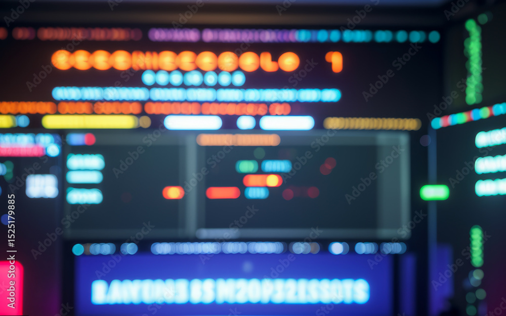 Aufkleber illuminated computer screen displays code and data in a dark setting.futuristic photos with premium 