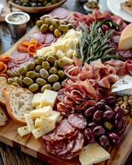 A bountiful charcuterie board brimming with delicacies inviting shared moments of joy and culinary