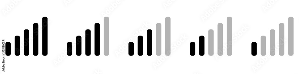 Poster signal strength icon vector set. network signal illustration sign collection. wifi signal symbol. si