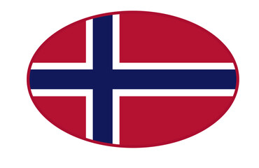 Norway flag ellipse shaped. vector	

