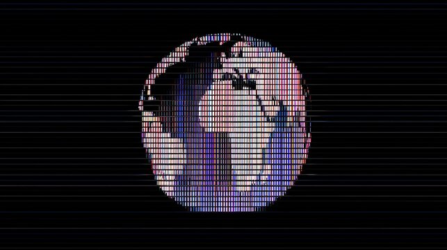 Abstract digital pixelated globe representation glitch - Powered by Adobe
