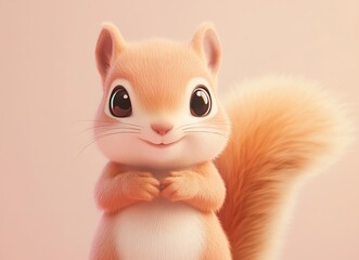 Obraz premium Cute Cartoon Squirrel