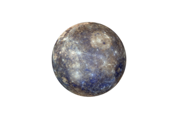 Planet Mercury on transparent background, cut out. This image elements furnished by NASA.