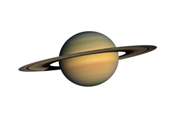 Planet Saturn on transparent background, cut out. This image elements furnished by NASA.