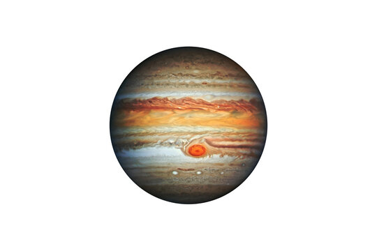 Planet Jupiter on transparent background, cut out. This image elements furnished by NASA.