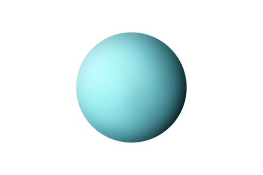 Planet Uranus on transparent background, cut out. This image elements furnished by NASA.
