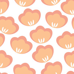 Seamless pattern cartoon flowers and leaves. cute botanical wallpaper and pattern for gift wrap paper