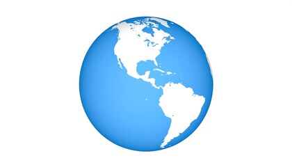 Blue Earth Globe with Americas View.