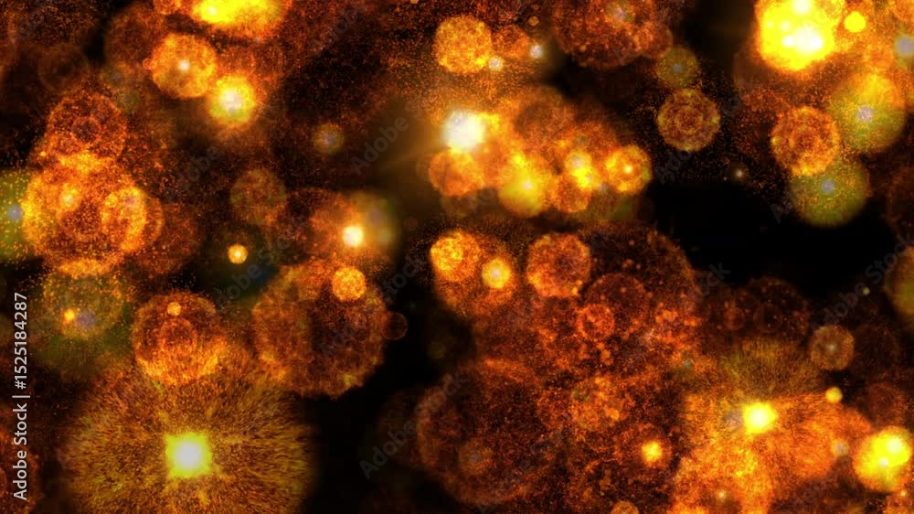 Canvas Prints loop glow orange spark bomb particles fire animation on black abstract background. 4k 3d animation o