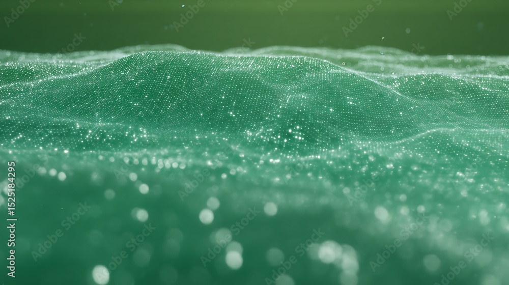 Poster emerald digital wave particle abstract background