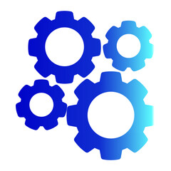 Gear Mechanism Icon - Glyph Gradient Style for System Process & Engineering.