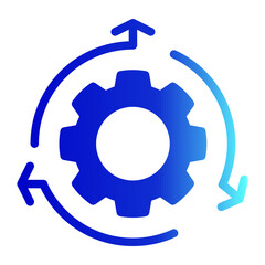 Flexible Methodology Icon - Glyph Gradient Style for Agile Process & Adaptation.