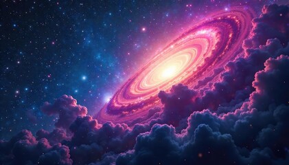 A celestial canvas, swirling nebulae and vibrant cosmic dust forming a divine masterpiece Perfect for spiritual, fantasy, and abstract art projects , beauty, vibrant, dreamlike