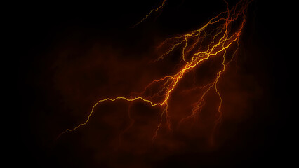 Abstract realistic nature fire lightning thunder background . Bright curved line on isolated texture overlays. Stock illustration.