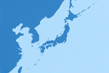 日本を中心としたアジア太平洋地域のシンプルな地図