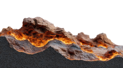 Fiery Volcanic Rocks: A dramatic close-up of volcanic rocks with glowing, fiery lava flowing between them, creating a captivating and intense visual.