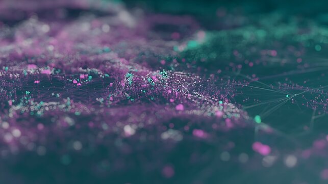 Abstract network visualization purple teal glow