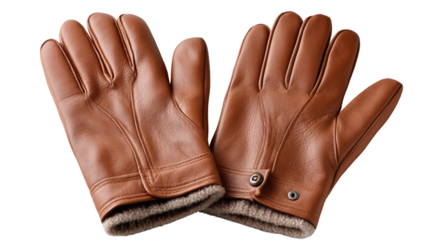 Timeless Elegance: Close-up on a pair of refined leather gloves in exquisite detail. Perfectly crafted, this image exudes sophistication and practicality.
