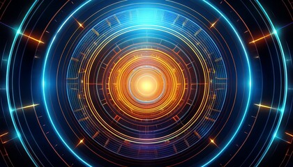 Fototapeta premium abstract futuristic circular design with glowing center