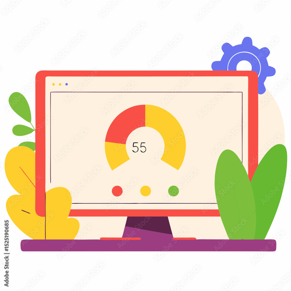 Poster monitor displaying percentages with nature behind it.