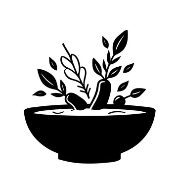 black bowl with vegetables clip art preview