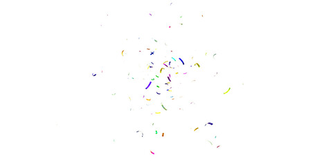 Colorful Confetti against a White Background Tranparent BG Confeti. Confetti partical isolated background. 3d Rendering Transparent Confetti.
