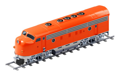 diesel locomotive retro-style isometric