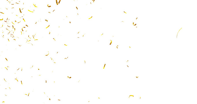 Colorful Confetti against a White Background Tranparent BG Confeti. Confetti partical isolated background. 3d Rendering Transparent Confetti.