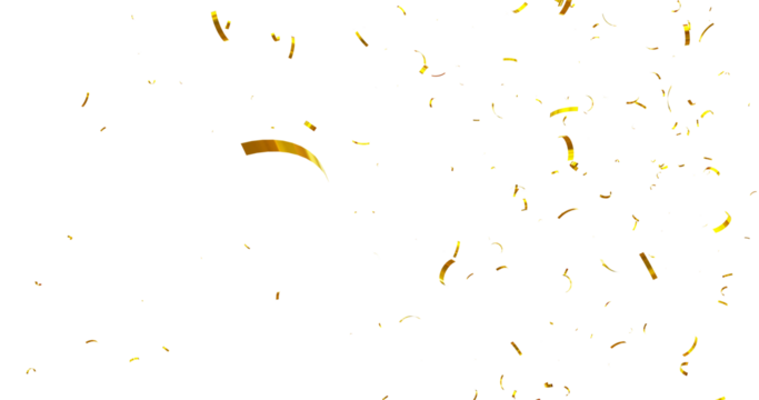 Colorful Confetti against a White Background Tranparent BG Confeti. Confetti partical isolated background. 3d Rendering Transparent Confetti.