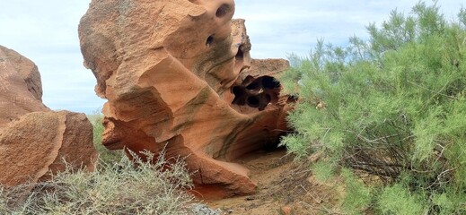 Red rocks in resert photo