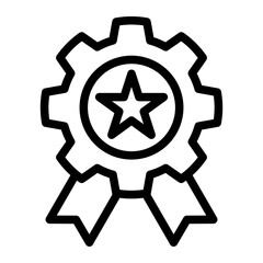 Excellence Assurance Icon - Outline Style for Quality Compliance Systems.