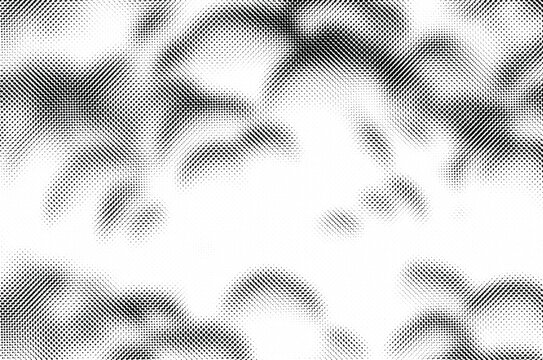 Halftone pattern with abstract dotted gradients and textured cloud forms.