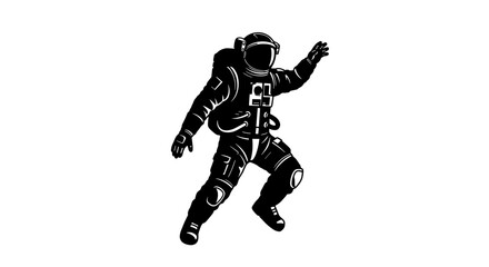 Obraz premium Astronaut floating in space with a waving gesture 