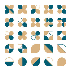 おしゃれなジオメトリック図形のバリエーションセット