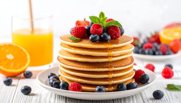 Delicious Pancakes with Berries.
