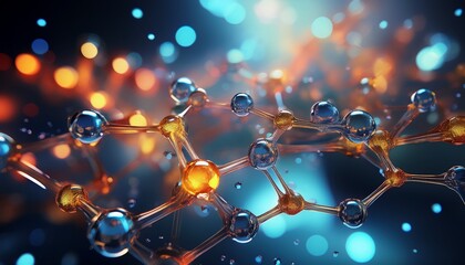 molecule structure transparent glass closeup