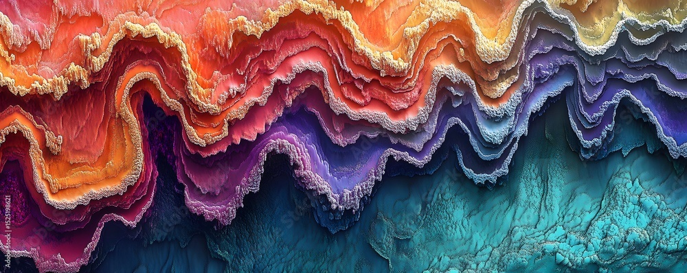 Poster a stunning abstract design featuring vibrant layers of color that create a wave-like effect. this vi