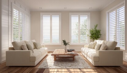 Bright interior living room with sofas