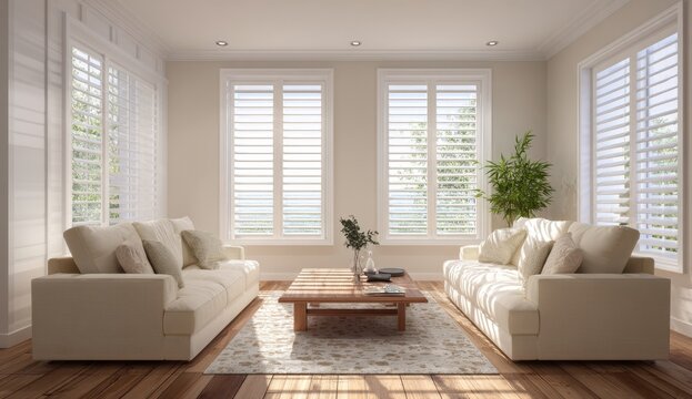 Bright interior living room with sofas