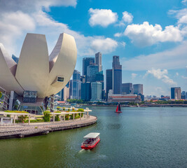 View of the skyline of the Singapore from Marina Bay, Singapore