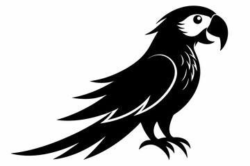 macaw sihouette black vector