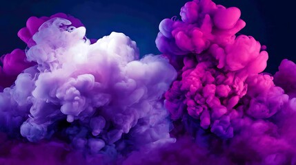 Purple and white ethereal smoke clouds