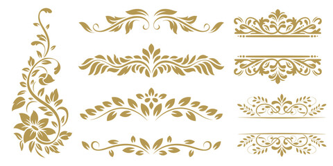Elegant Gold Scrollwork and Intricate Leafy Patterns Ideal for Sophisticated Visual Projects