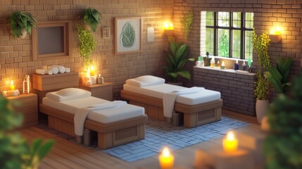 A Serene spa room peaceful atmosphere