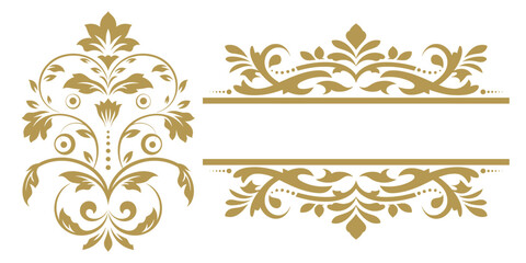 Luxurious Golden Leafy Ornaments Perfect for Adding a Touch of Sophistication to Any Project