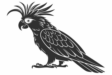 cockatoo sihouette black vector