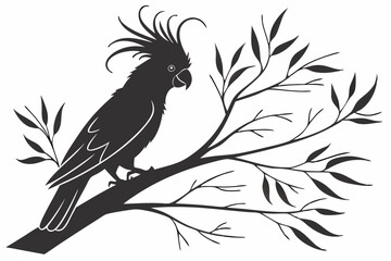cockatoo sihouette black vector