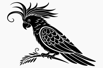 cockatoo sihouette black vector