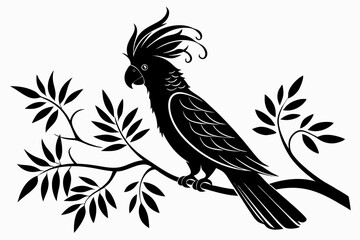 cockatoo sihouette black vector