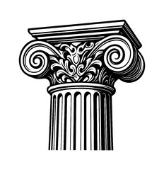 Obraz premium Detailed Engraved Vector Illustration of Classical Greek or Roman Column